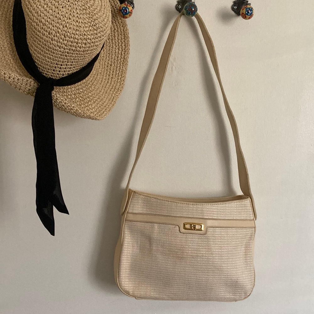 Vintage Beige Etienne Aigner Woven Handbag